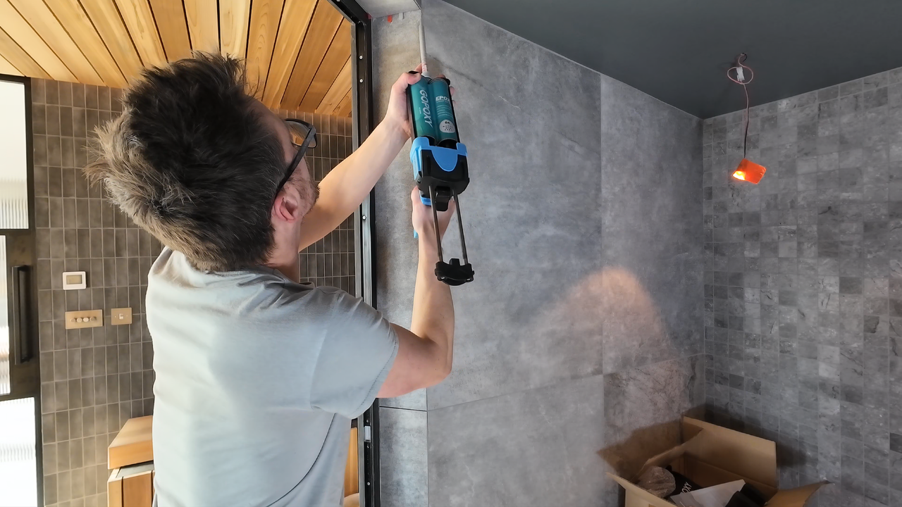 The Bespoke Bloke working on a tiling job